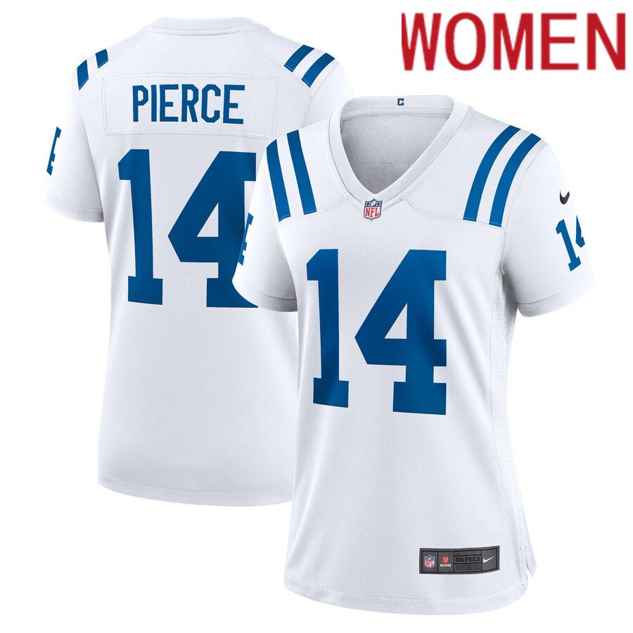 Women Indianapolis Colts 14 Alec Pierce Nike White Away Game Player NFL Jersey